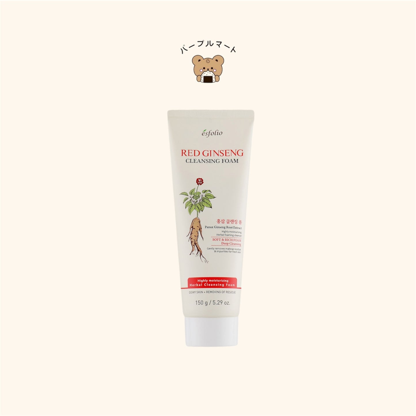 ESFOLIO Red Ginseng Cleansing Foam 150g
