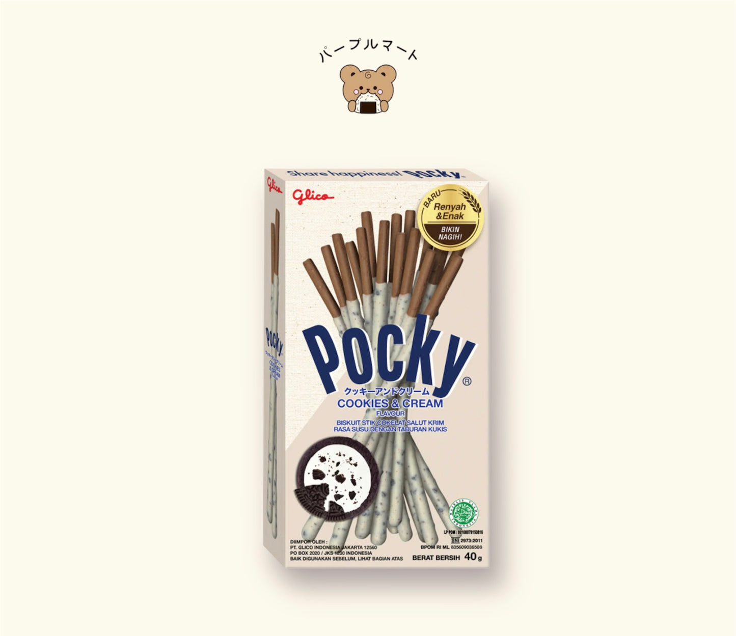 Pocky Cookies & Cream GLICO, 47 g