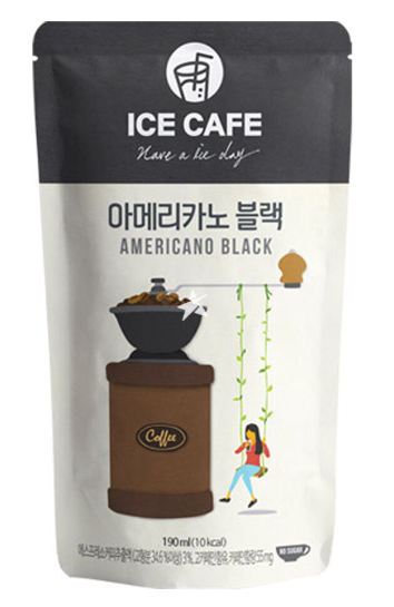 Wooshin Ice Cafe Pouch Coffee Americano Black 190ml