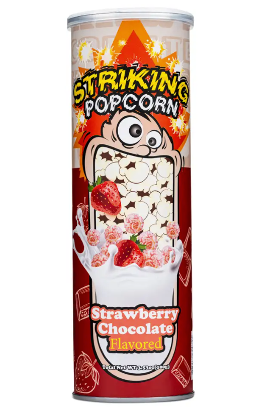 Striking Popcorn Strawberry Chocolate with Popping Candy